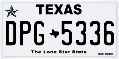 TX license plate DPG5336