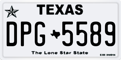 TX license plate DPG5589
