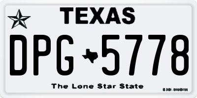 TX license plate DPG5778