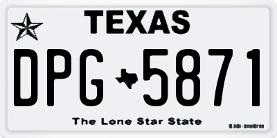 TX license plate DPG5871