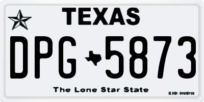 TX license plate DPG5873