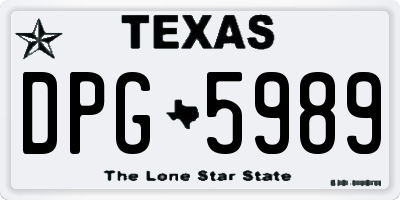 TX license plate DPG5989