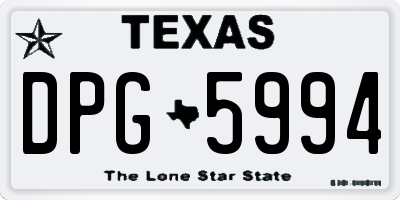 TX license plate DPG5994
