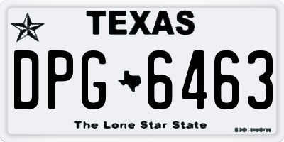 TX license plate DPG6463