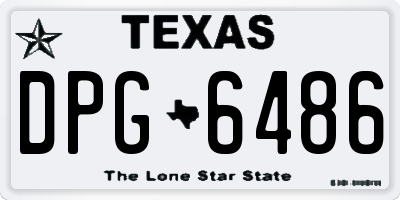 TX license plate DPG6486