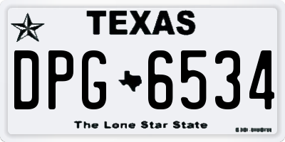 TX license plate DPG6534