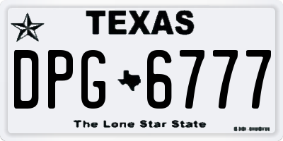 TX license plate DPG6777