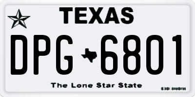 TX license plate DPG6801