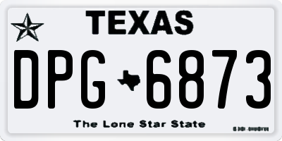 TX license plate DPG6873