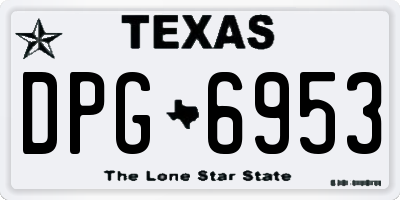TX license plate DPG6953