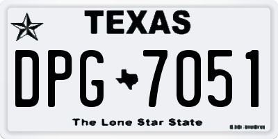 TX license plate DPG7051