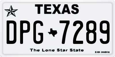 TX license plate DPG7289