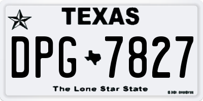 TX license plate DPG7827