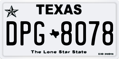 TX license plate DPG8078