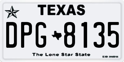 TX license plate DPG8135