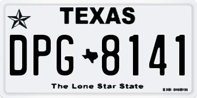 TX license plate DPG8141
