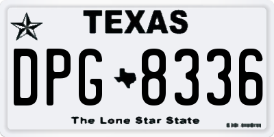 TX license plate DPG8336
