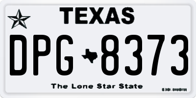 TX license plate DPG8373
