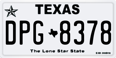 TX license plate DPG8378