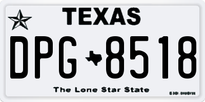 TX license plate DPG8518