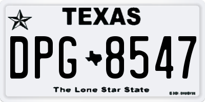 TX license plate DPG8547