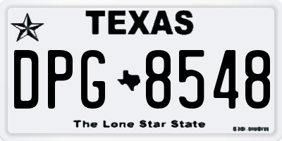 TX license plate DPG8548