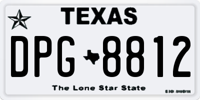TX license plate DPG8812
