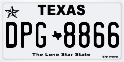 TX license plate DPG8866