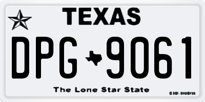 TX license plate DPG9061