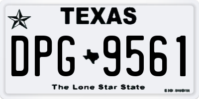 TX license plate DPG9561