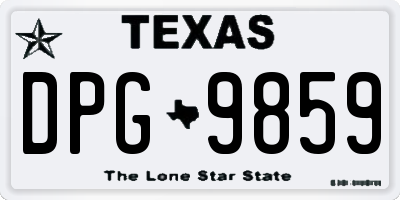 TX license plate DPG9859