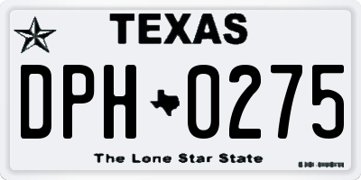 TX license plate DPH0275