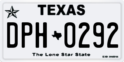 TX license plate DPH0292
