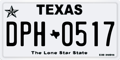 TX license plate DPH0517