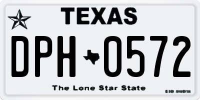 TX license plate DPH0572