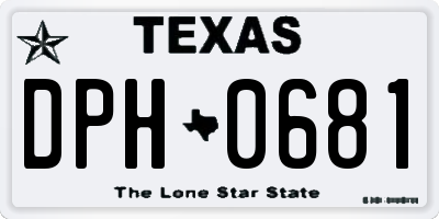 TX license plate DPH0681