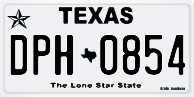 TX license plate DPH0854