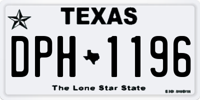 TX license plate DPH1196