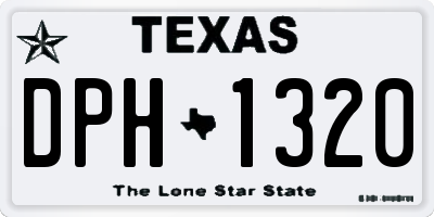 TX license plate DPH1320