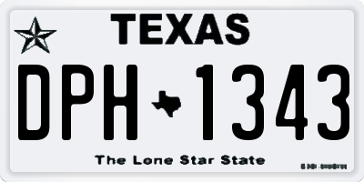 TX license plate DPH1343