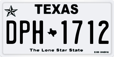TX license plate DPH1712