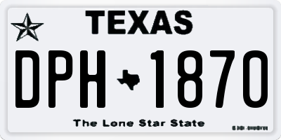 TX license plate DPH1870
