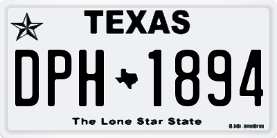 TX license plate DPH1894