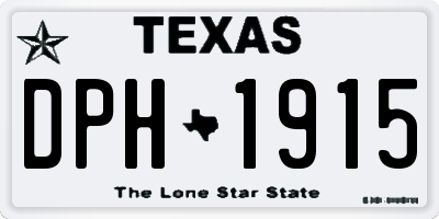 TX license plate DPH1915