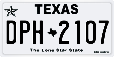 TX license plate DPH2107