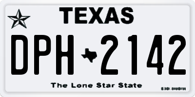 TX license plate DPH2142