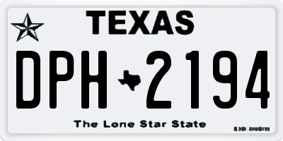 TX license plate DPH2194