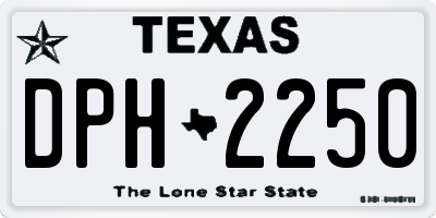 TX license plate DPH2250