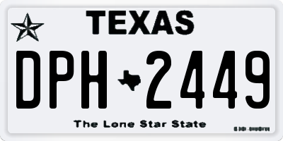 TX license plate DPH2449