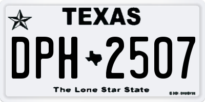 TX license plate DPH2507